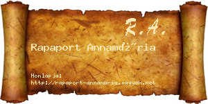 Rapaport Annamária névjegykártya